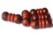 5 22mm Vintage Painted Peruvian Clay Beads - Brown, Copper, and Black Bumpy Tube Beads
